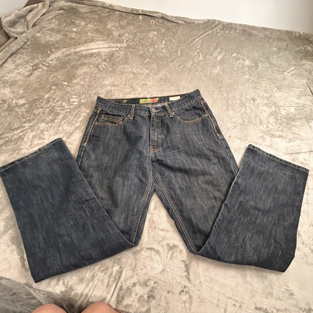 Caffeine NYC Mens 36 x 32  Blue Jeans Midtown Straight Fit Street Punk Urban